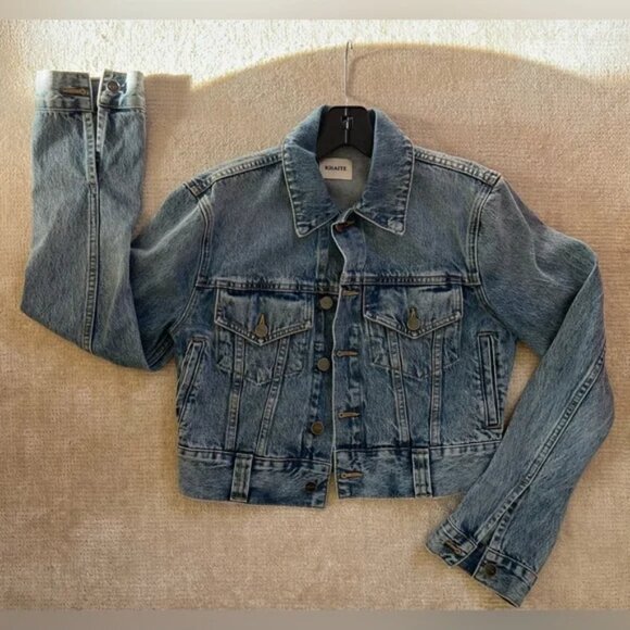 KHAITE Jackets & Blazers - KHAITE Rizzo Blue Denim Cropped Jacket SZ S